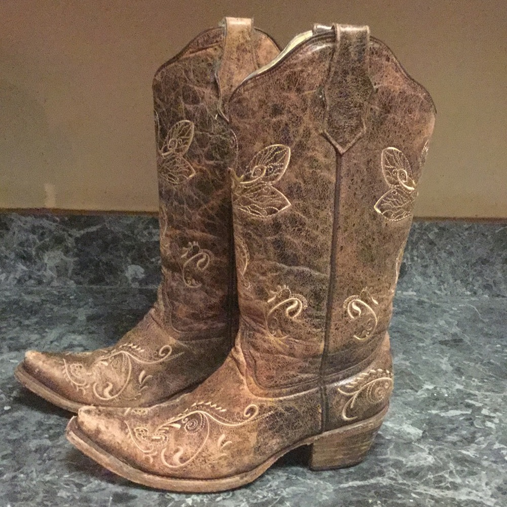 GUC Corral Circle G Embroidered Boots Size 8 1/2
